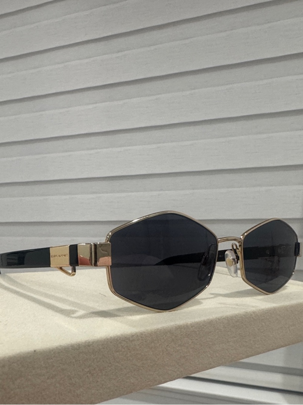 Marc Jacobs Black Lenses with Gold Metal Hex Sunglasses